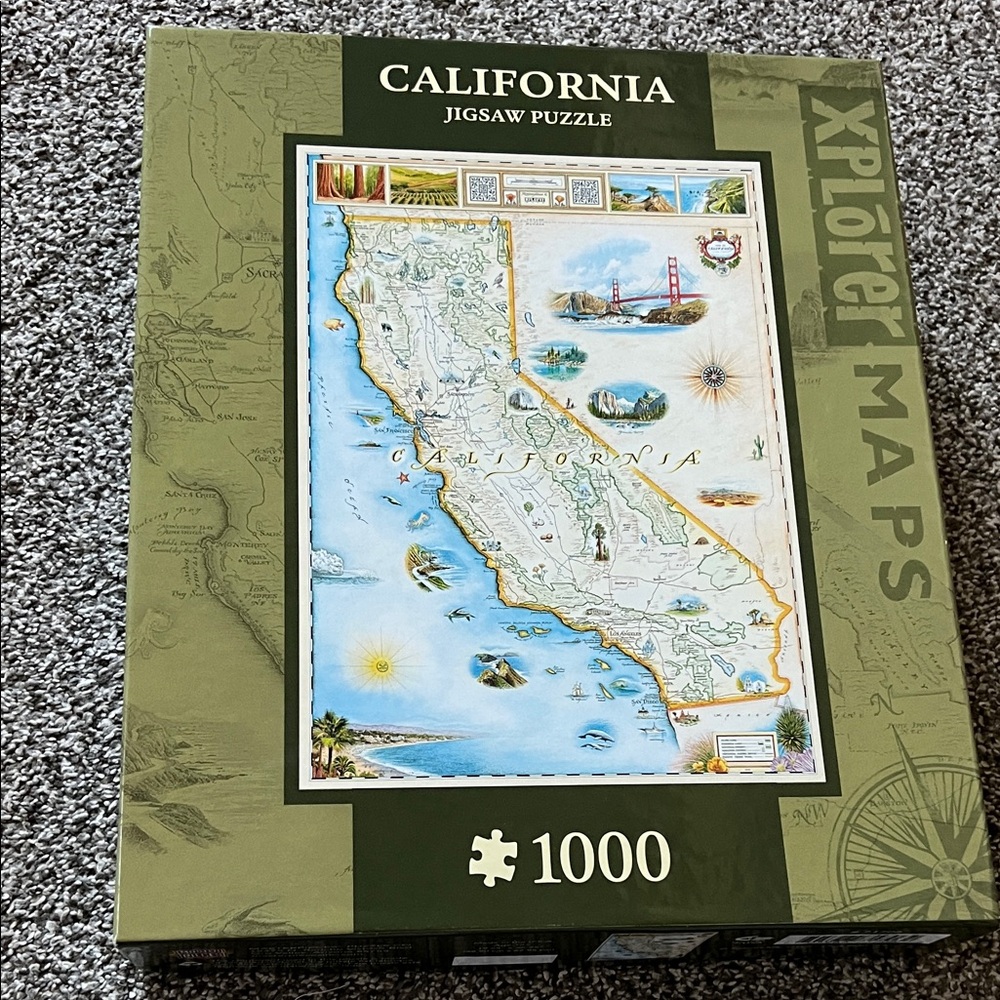 BNWT Master Pieces Xplorer Maps California State Jigsaw Puzzle - 1000 Pieces